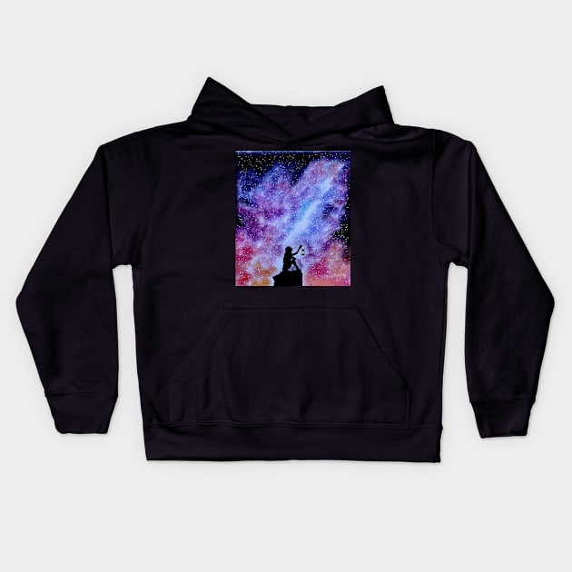 UNDER THE MILK WAY Kids Hoodie by kazartsy